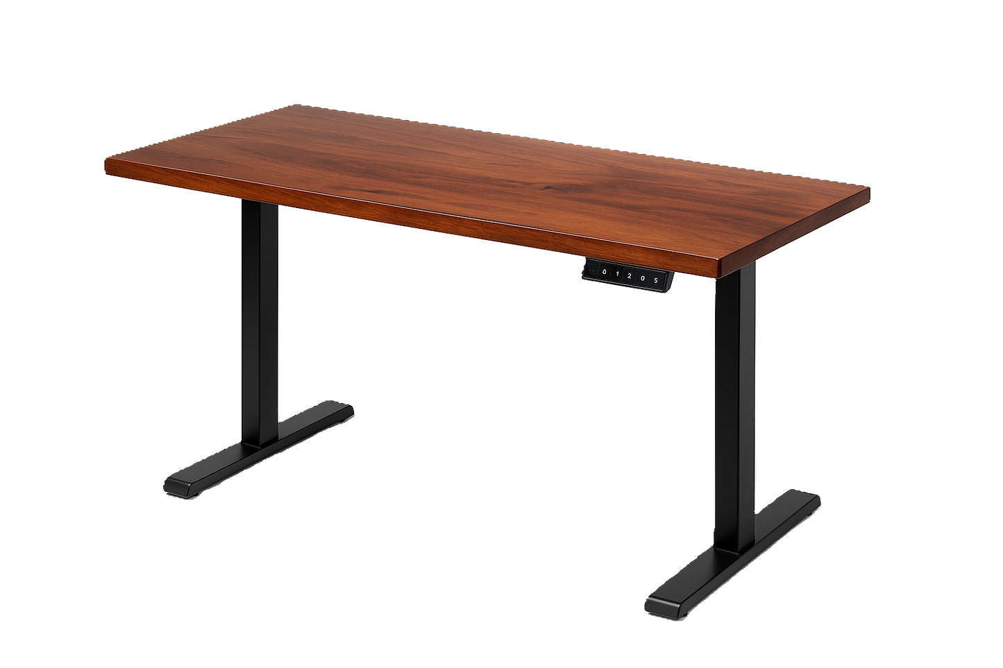 Side View Height Adjustable Desk - Cedar