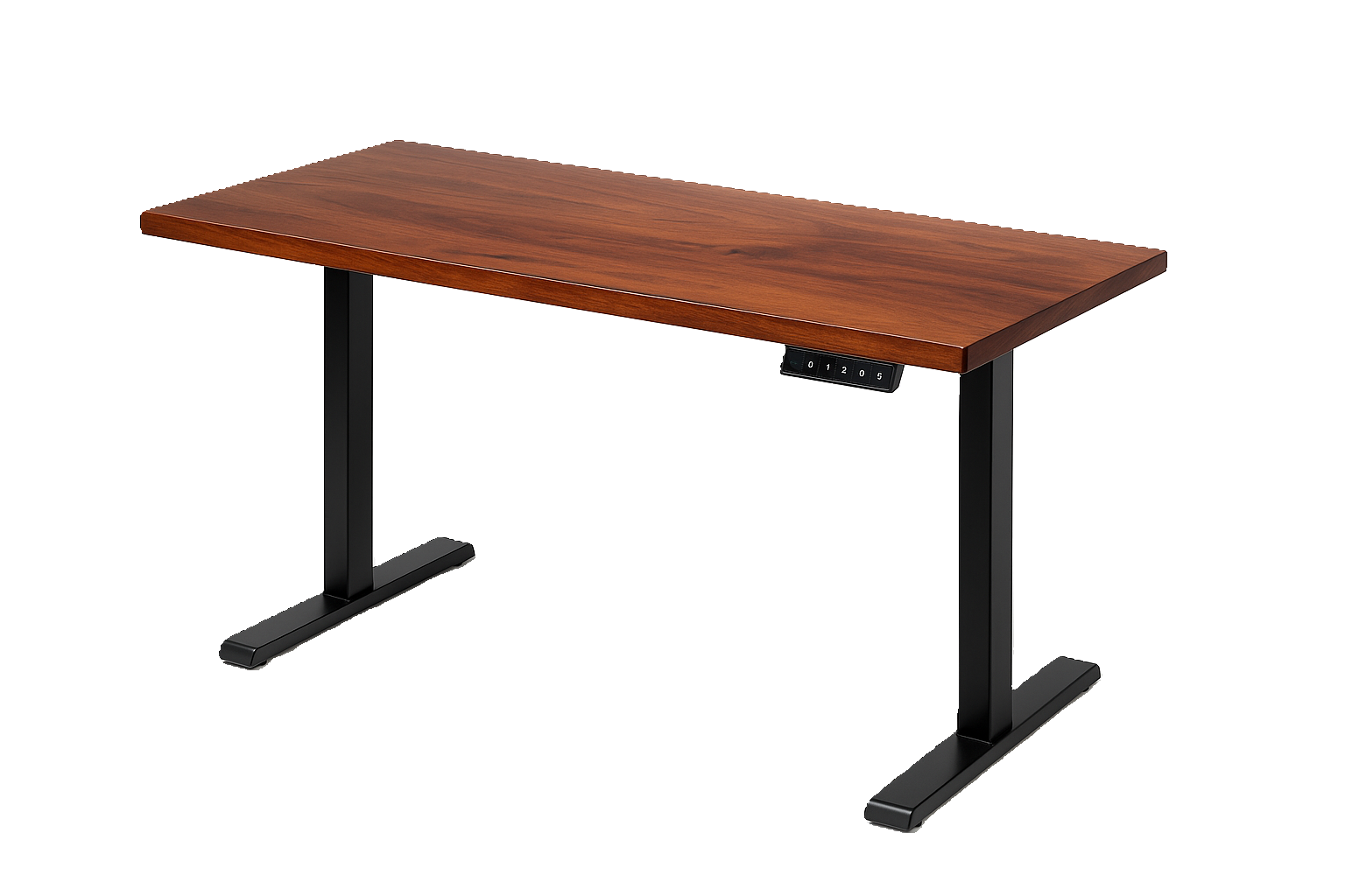 Side View Height Adjustable Desk - Cedar